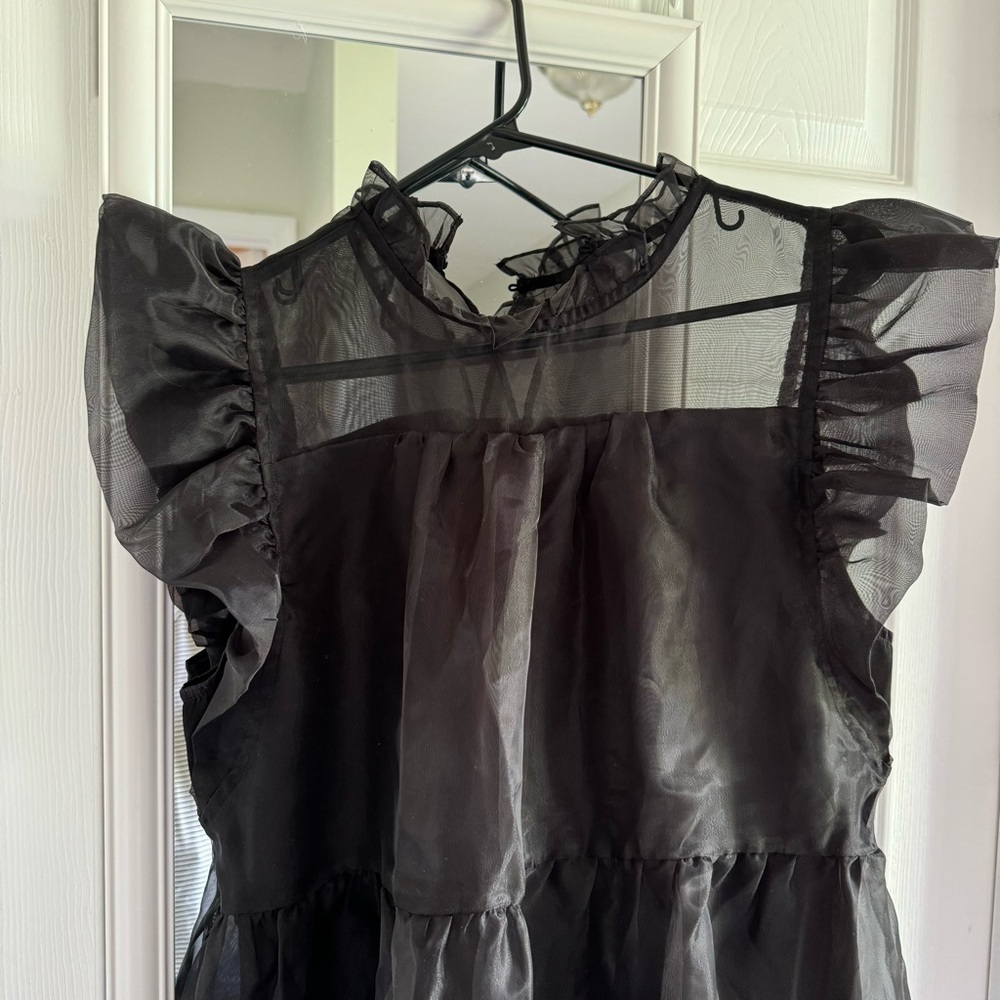 Black Ruffled Dress - Picture 4 of 6